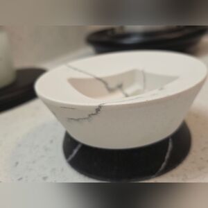 Bath & Body White And Black Marble Look Hand Soap Holder